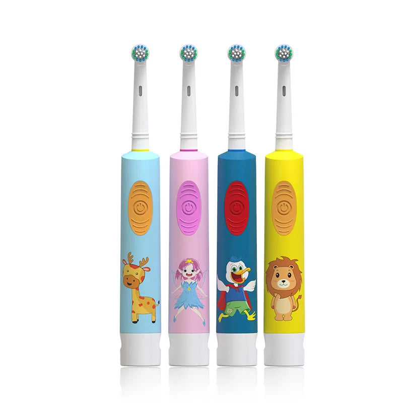 Electric Toothbrush, Children'S Electric Toothbrush, Battery Toothbrush, Cartoon Rotating Small Head, 4-14 Years Old Children'S